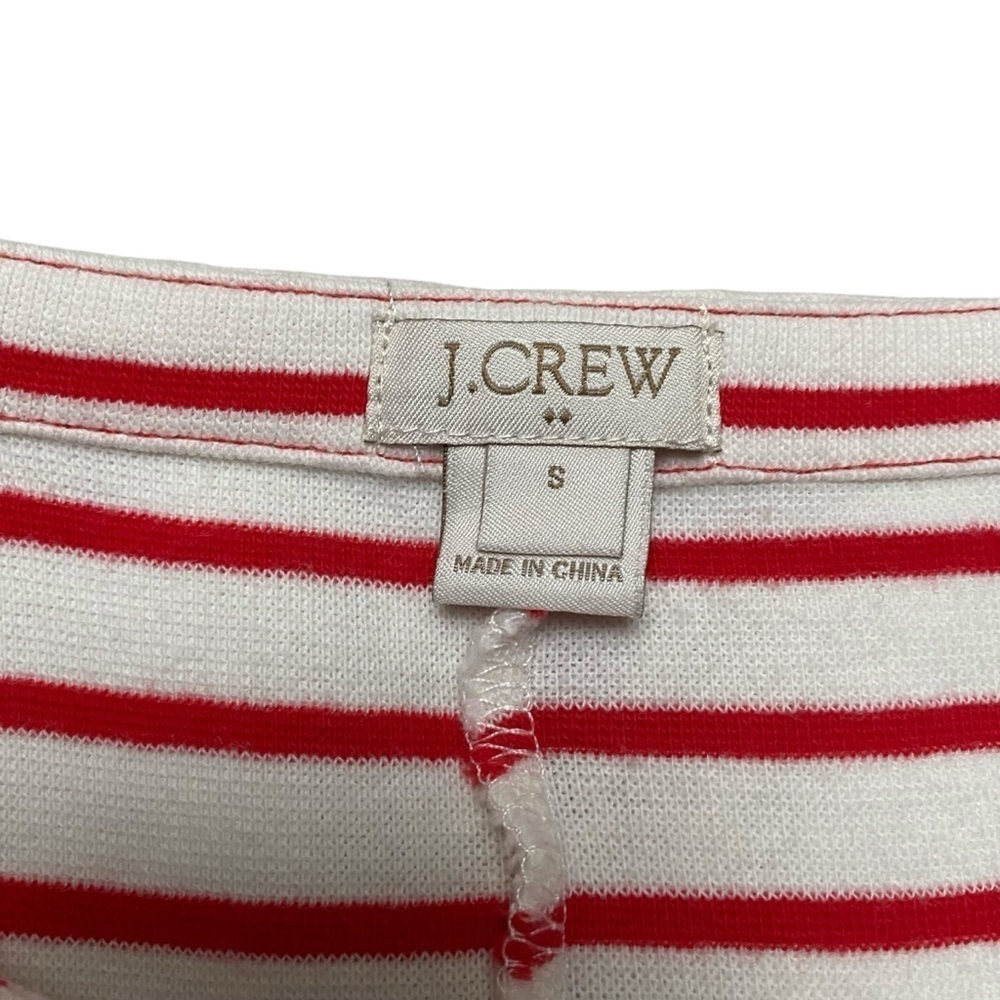 J.Crew Factory Red White Stripe Shift Dress Small Nautical Cotton Knit - Picture 11 of 12